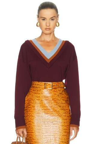 Staud Norman Sweater in Burgundy | FWRD 