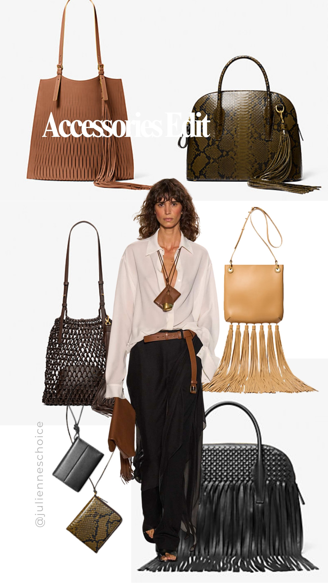 SS2026 accessories trend edit 👜
Necklace bags
Fringe bags
Pouch bags

Shop the trend now ✨julienneschoice 

#SS2026 #AccessoriesTrends #FringeBag #PouchBag #StyleInspiration #LuxuryStyle #SpringOutfits2026 

 #LTKootd #LTKSeasonal