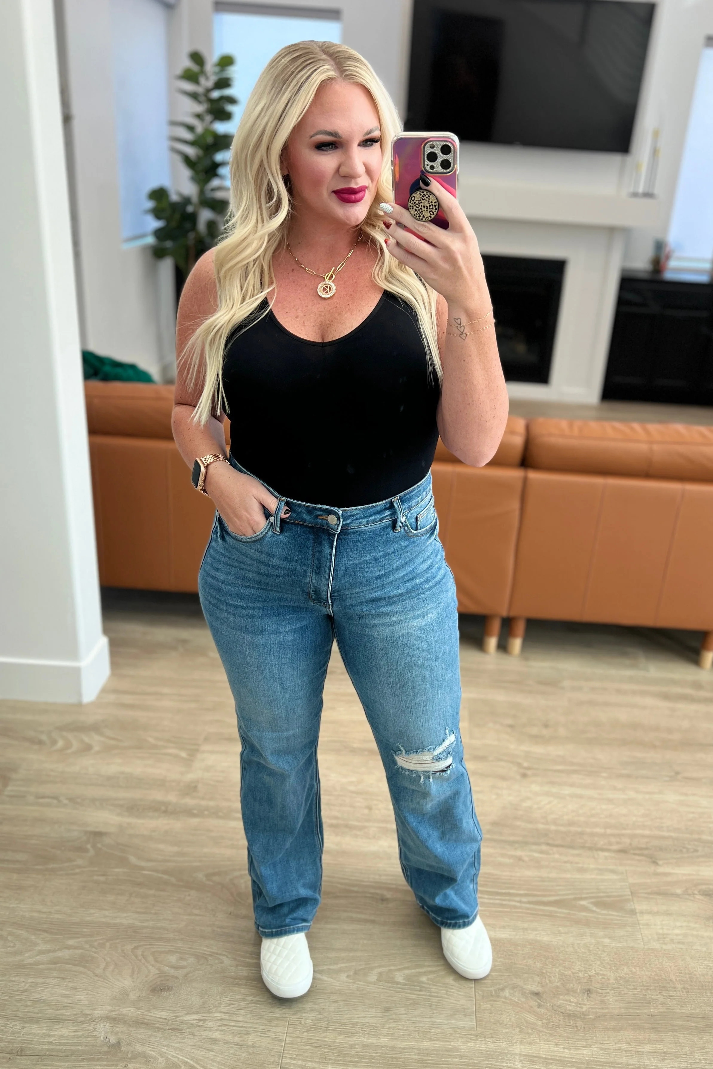 Carrie High Rise Control Top 90's Straight Jeans | Tennessee Jane
