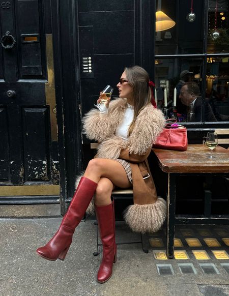 Charlotte simone, Free people, Alohas, Reformation, Asos, Miss selfridge, transitional outfit, transitional style, winter outfit, winter fashion, fur coat, faux fur coat, red boots, knee high boots, pleated skirt, checkered mini skirt, winter outfit ideas, cool girl outfit, style inspiration 

#LTKSeasonal #LTKstyletip #LTKeurope