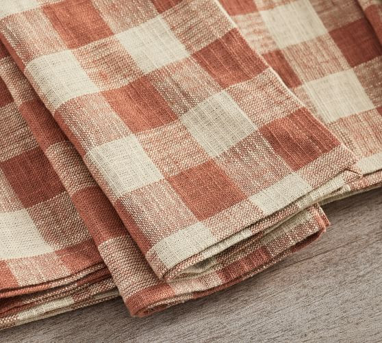 Dalton Check Yarn Dyed Cotton/Linen Napkins - Set of 4 | Pottery Barn (US)