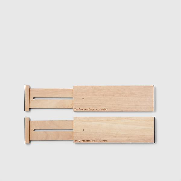 Marie Kondo Shallow Ash Wood Dresser Drawer Divider Natural Pkg/2 | The Container Store