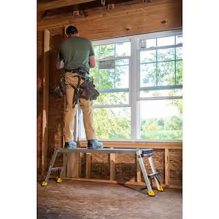 Gorilla Ladders 47.25 in. x 12 in. x 20 in. Aluminum Slim-Fold Work Platform, 300 lbs. Load Capac... | The Home Depot
