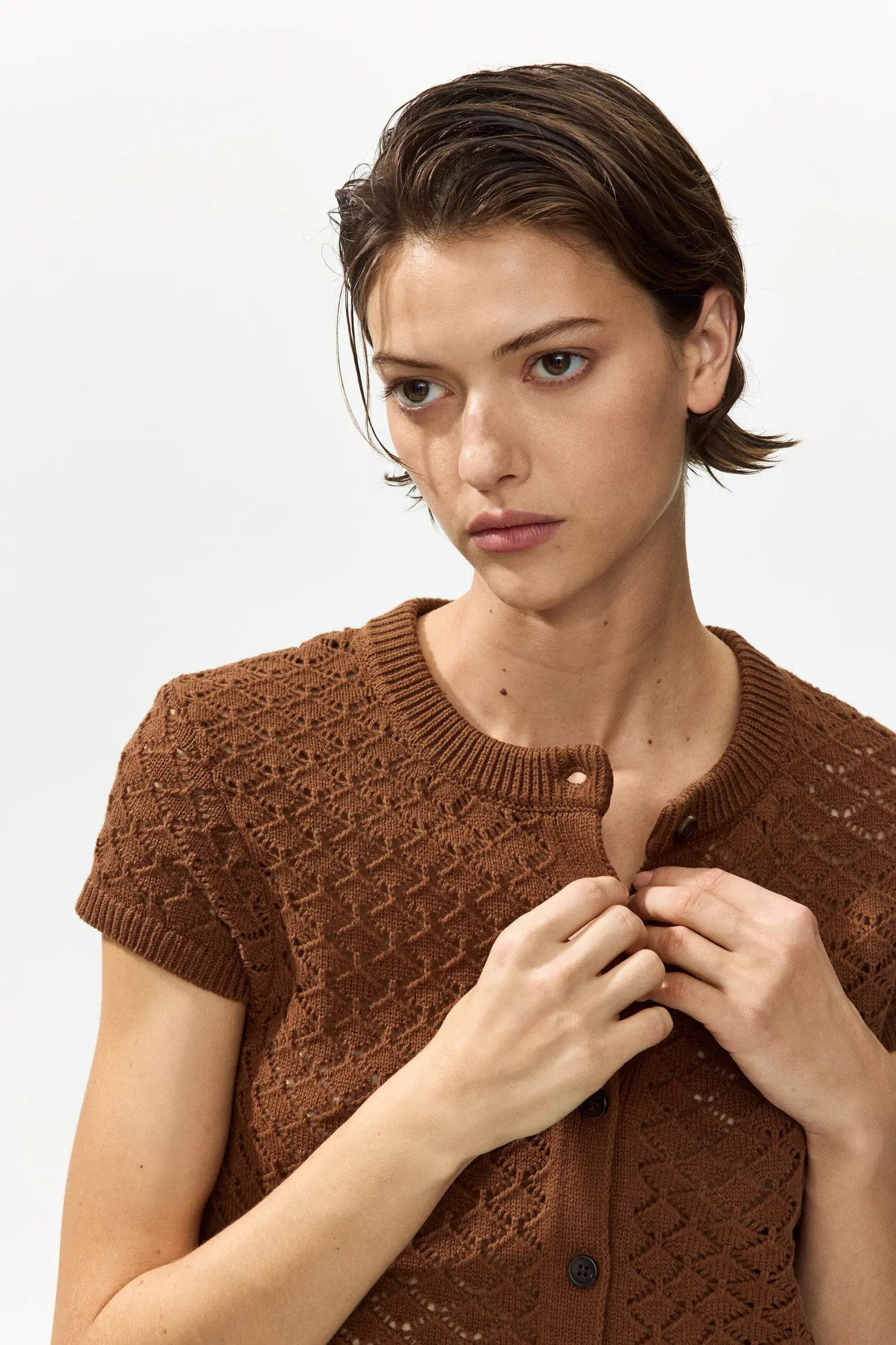 Cap-sleeved Pointelle-knit Cardigan (Women) | Nordstrom | Nordstrom