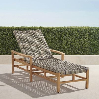 Isola Chaise Lounge in Natural Teak & Driftwood Wicker | Frontgate