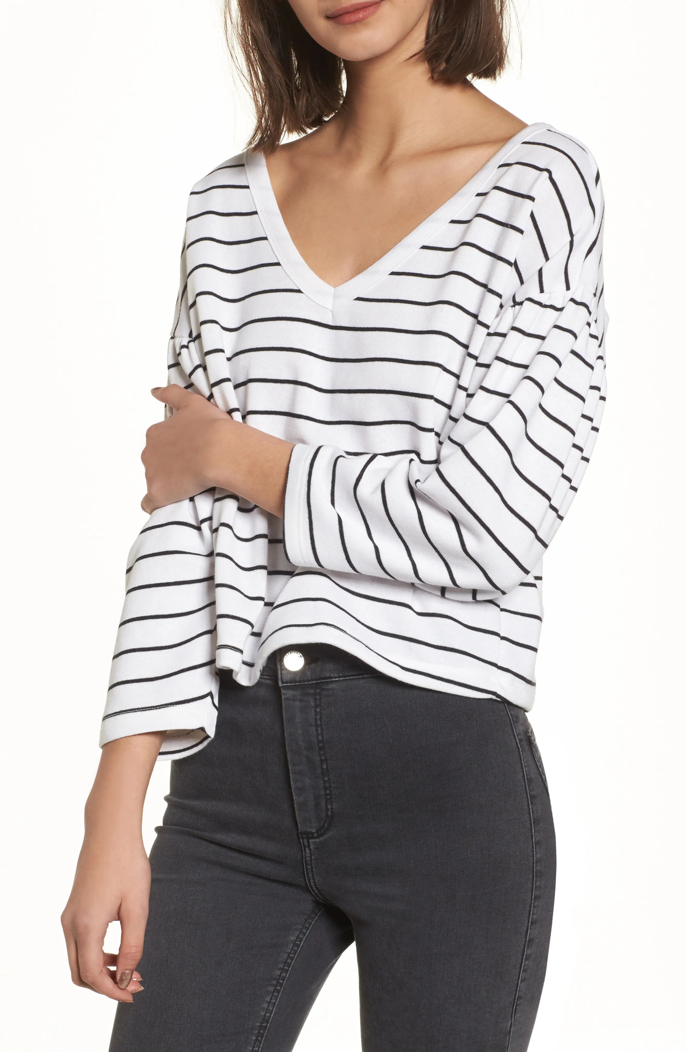 Drop Shoulder Stripe Sweater | Nordstrom