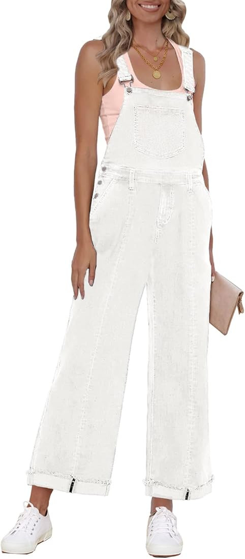 Vetinee Womens Overalls Denim Loose Fit Wide Leg Bib Stretch Baggy Jeans Jumpsuit Y2K Comfy | Amazon (US)