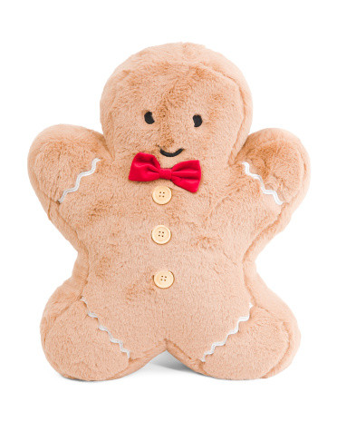18x12.5 Koda Shaped Gingerbread Pillow | TJ Maxx
