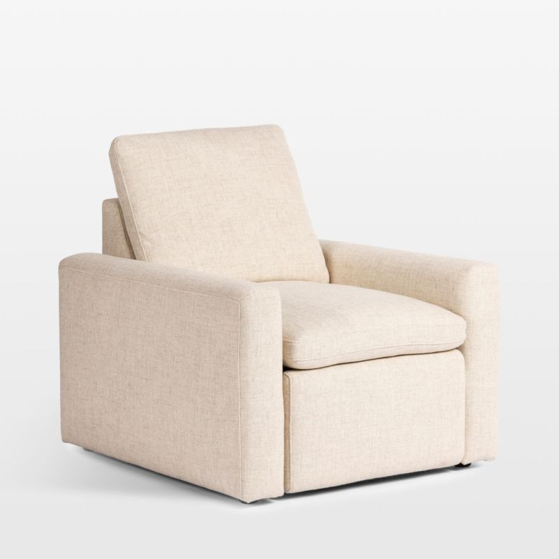 Tillery Antigo Natural Fabric Power Recliner Accent Chair | Crate & Barrel | Crate & Barrel