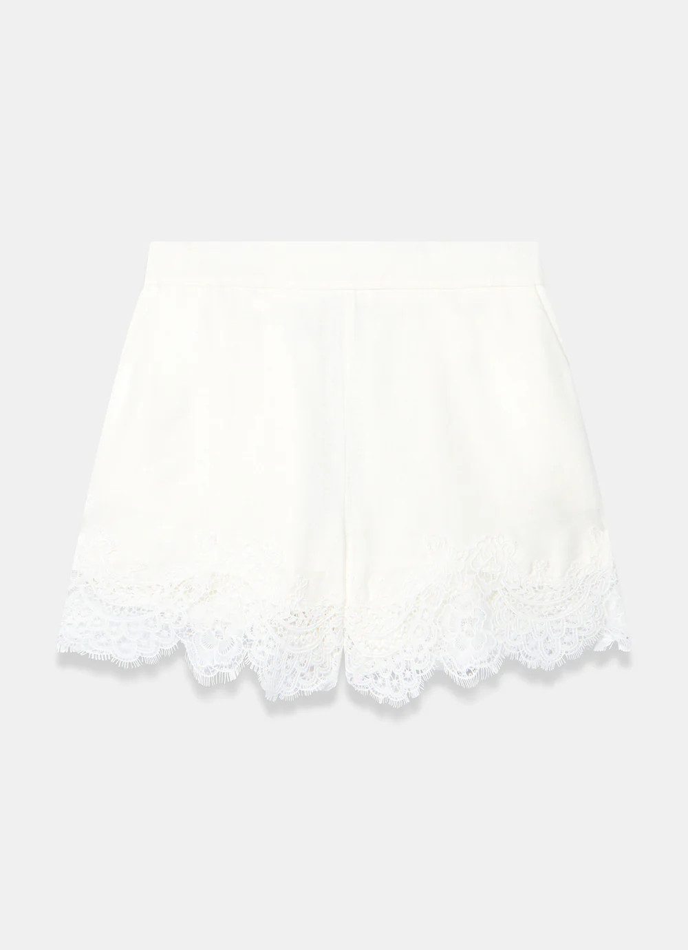 White Linen Lace Trim Shorts | Mint Velvet