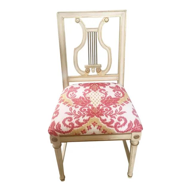 Hollywood Regency Lyre Back Chair From Iconic Carlyle Hotel in New York | Chairish