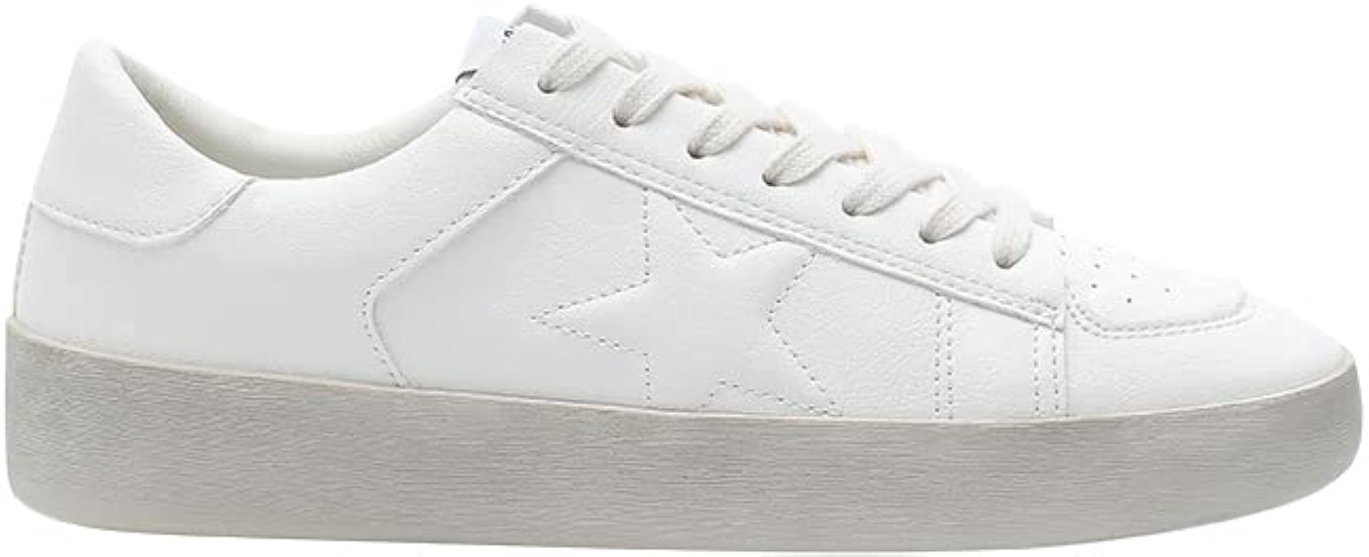 Mi.iM Alex Rubber Sole Lace-up Glitter Leather Star Sneakers | Amazon (US)