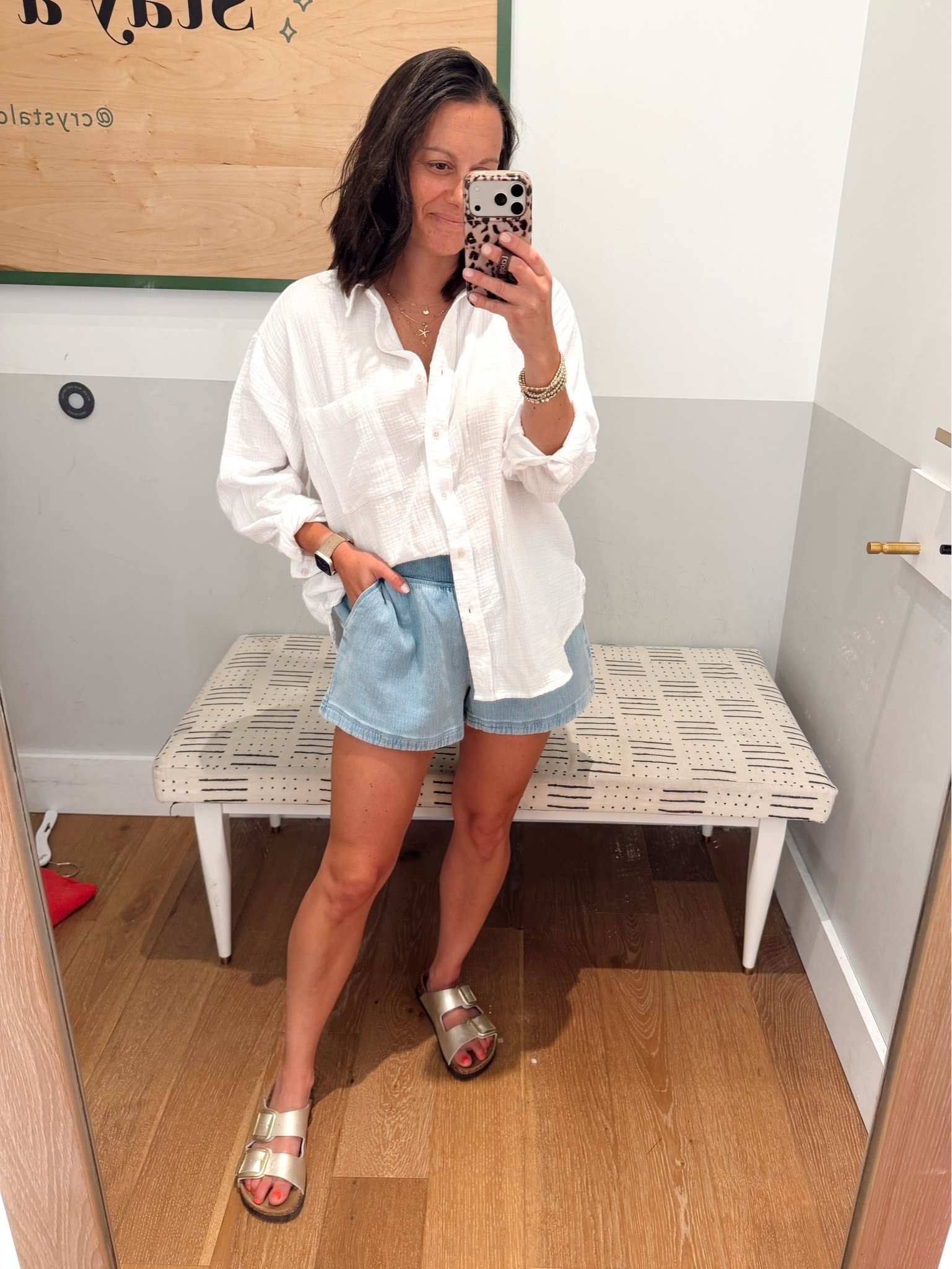 New aerie Jean shorts! Run true to size - I’m in the small. Gaze button down is sis good! Runs big - this is the small.

#LTKootd #LTKmomlife #LTKOver40