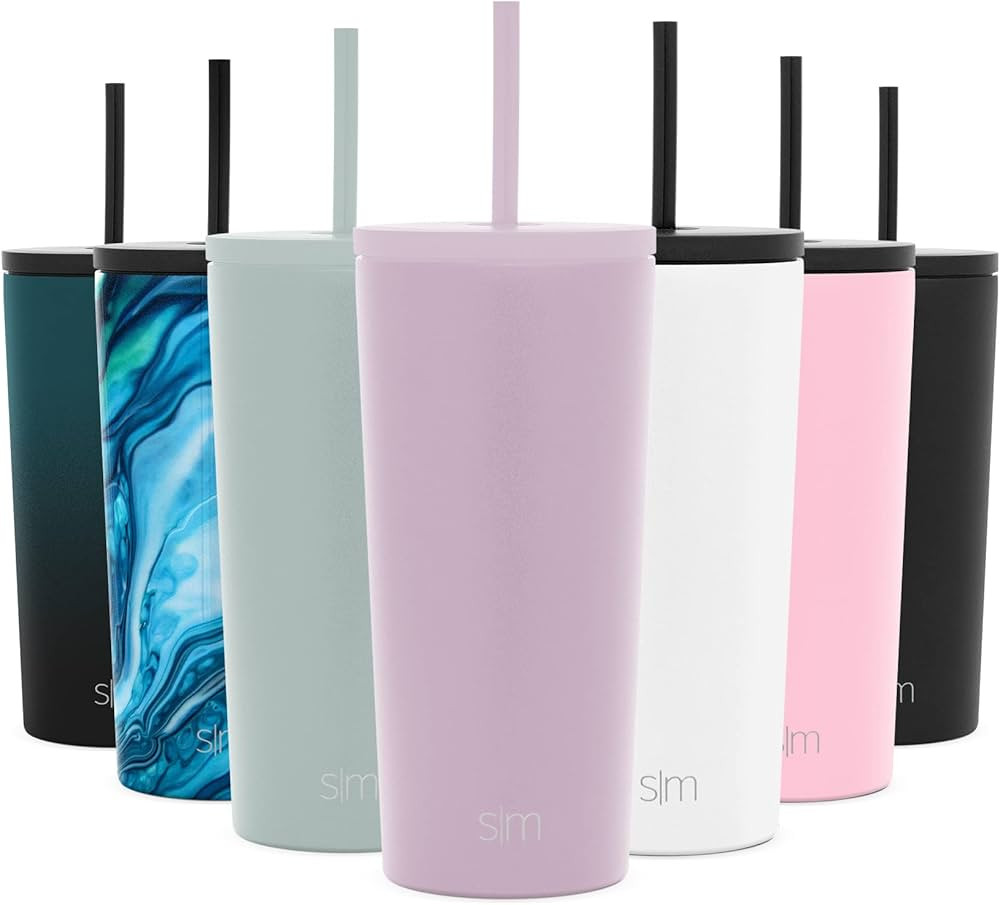 Simple Modern Insulated Tumbler with Lid and Straw | Iced Coffee Cup Reusable Stainless Steel Wat... | Amazon (US)
