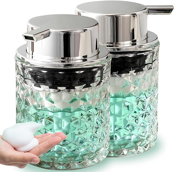MALACHI Foaming Soap Dispenser, Foam Hand Soap Dispenser,Refillable Clear Glass foaming Hand Soap... | Amazon (US)