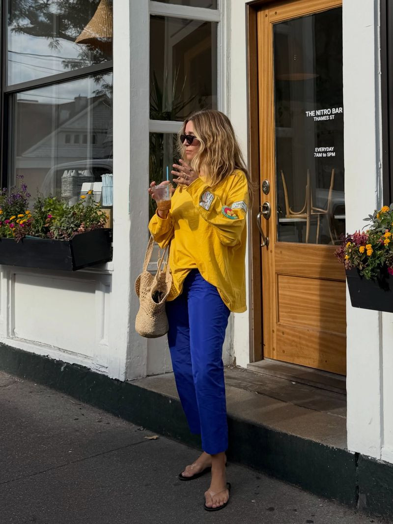 Yellow + blue 

 #LTKdayinmylife #LTKgrwm #LTKootd