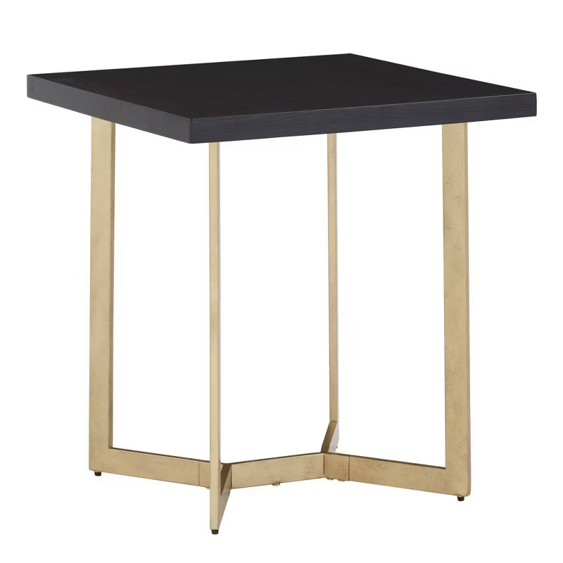 Karianne Black and Gold Metal Base End Table Black/Gold - Inspire Q | Target