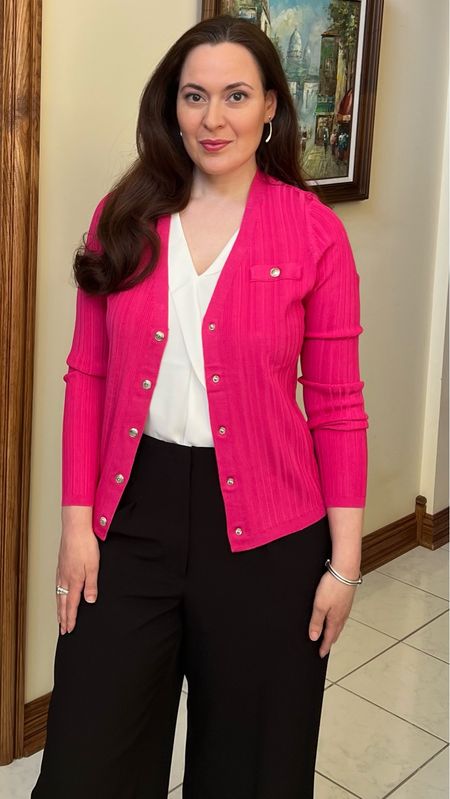 This snap front cardigan is a great option when you don’t  want to  wear a blazer, but still want to look professional for work. I love the color - it’s so pretty for Spring! The sweater would also look cute over a dress for a beautiful Spring resort wear / Summer look. 

#LTKover40 #LTKworkwear #LTKstyletip