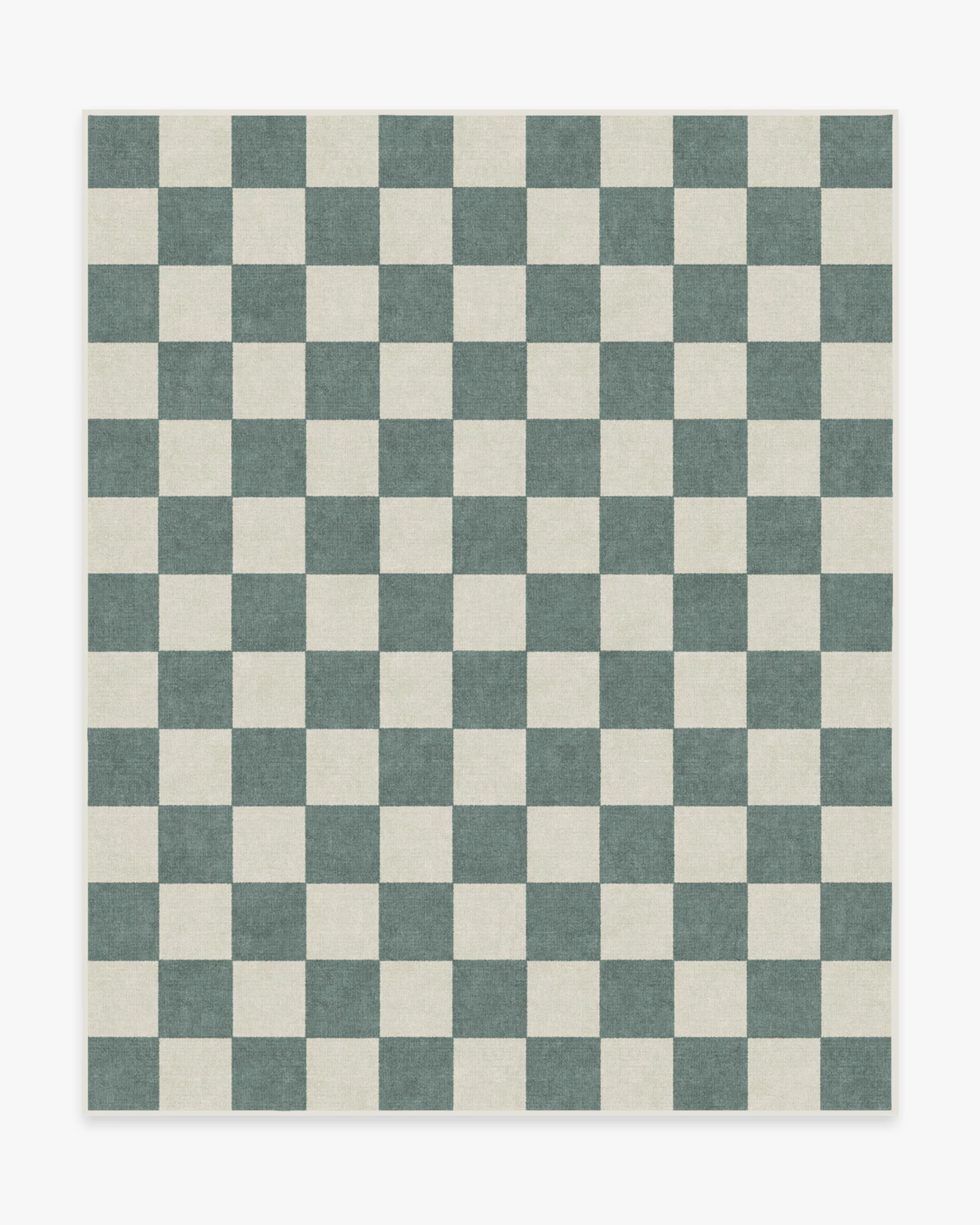 Jaque Checkered Slate Green Rug | Ruggable