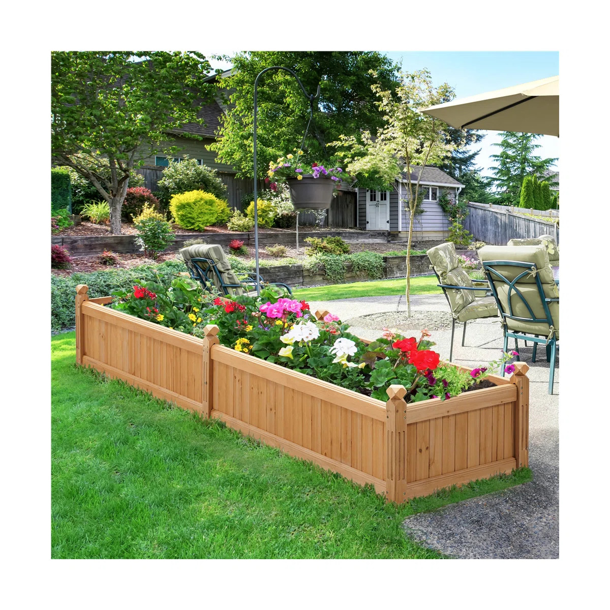 Rilynne Solid Fir Wood Rectangular Garden Planter with Drainage | Wayfair North America