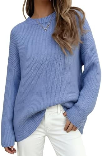PRETTYGARDEN Womens Fall Sweaters 2025 Casual Chunky Crewneck Long Sleeve Ribbed Knit Oversized P... | Amazon (US)
