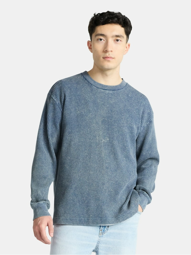 No Boundaries Thermal Tee with Long Sleeves, Men's & Big Men's | Walmart (US)