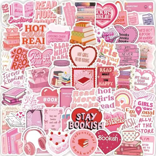 120pcs Pink Bookish Stickers Book Stickers for Kindle, Pink Stickers Aesthetic Kindle Stickers, Girly Booktok Stickers Reading Stickers for Woman Girl Book Lover, Gifts Accessories for Adults | Amazon (US)