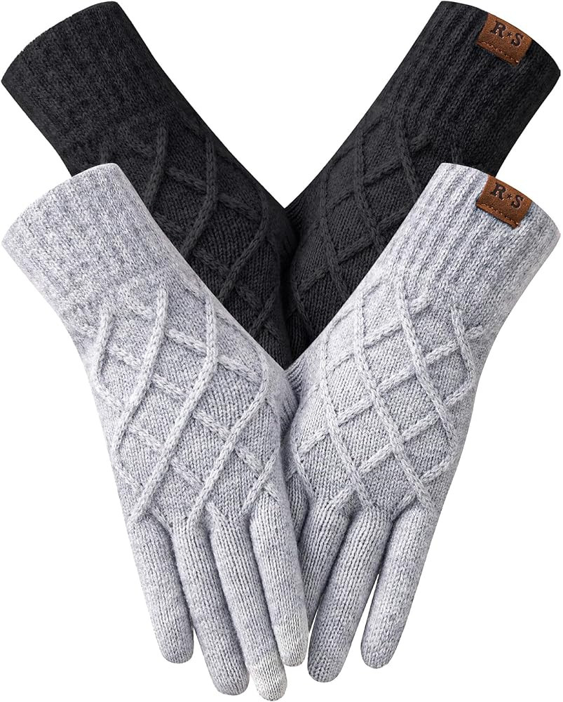 REACH STAR 2 Pairs Winter gloves, Thermal knit Lining | Amazon (US)
