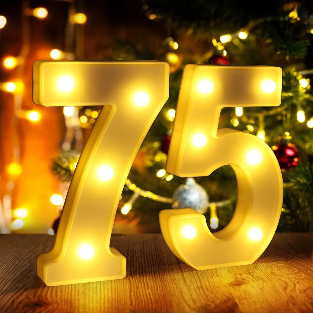 75th Birthday Decorations for Women Men,75 Birthday Decorations for Centerpieces Table,75 Light U... | Amazon (US)