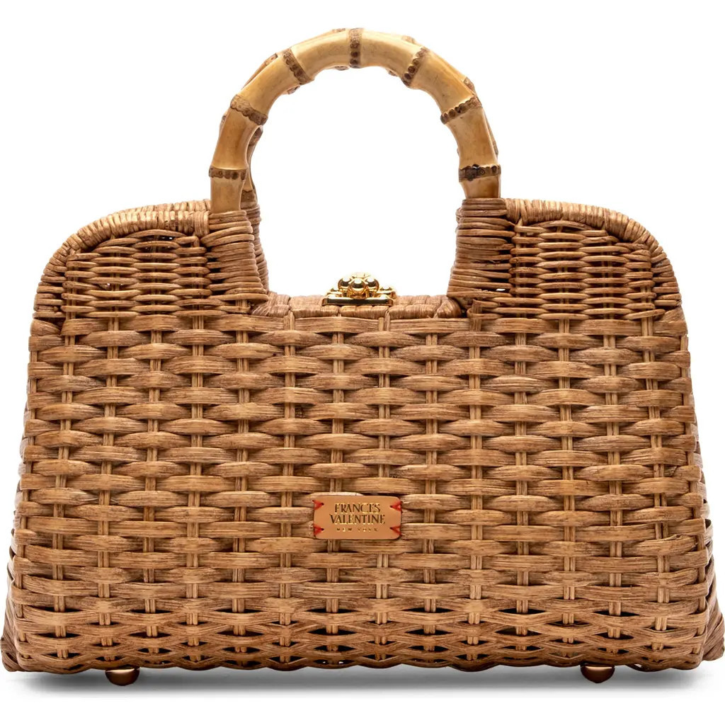 Frances Valentine Buzzy Woven Wicker Top Handle Bag in Toast at Nordstrom | Nordstrom