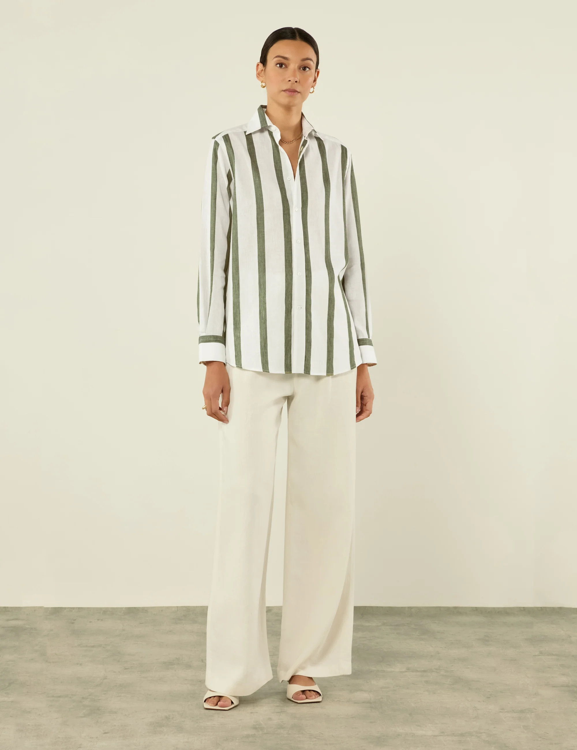 The Boyfriend: Weave, Khaki Stripe | With Nothing Underneath