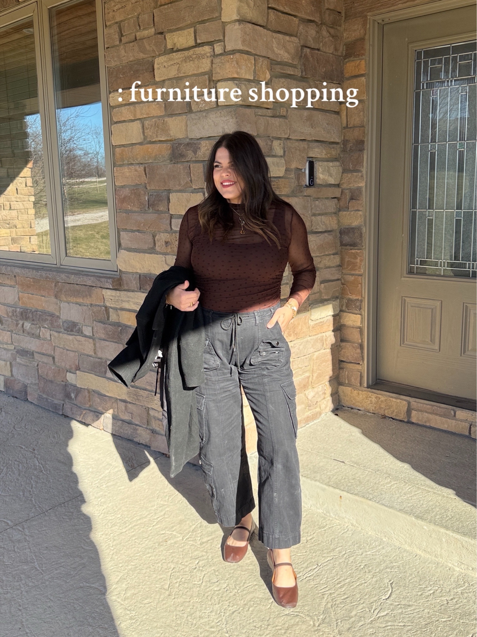 Midsize winter outfit with polkadot mesh top from Abercrombie and Free People inspired barrel leg jeans from Amazon 

#LTKFindsUnder50 #LTKSaleAlert #LTKMidsize