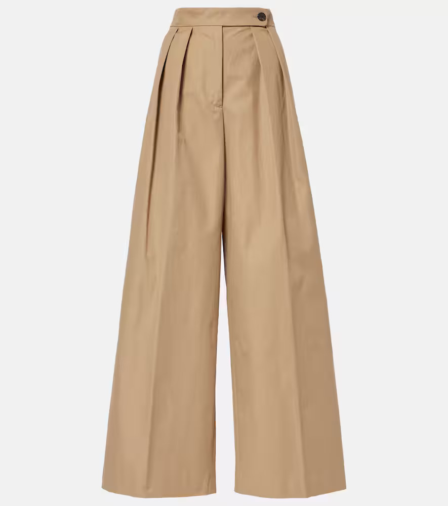 Dries Van Noten Low-rise cotton twill wide-leg pants | Mytheresa (US/CA)