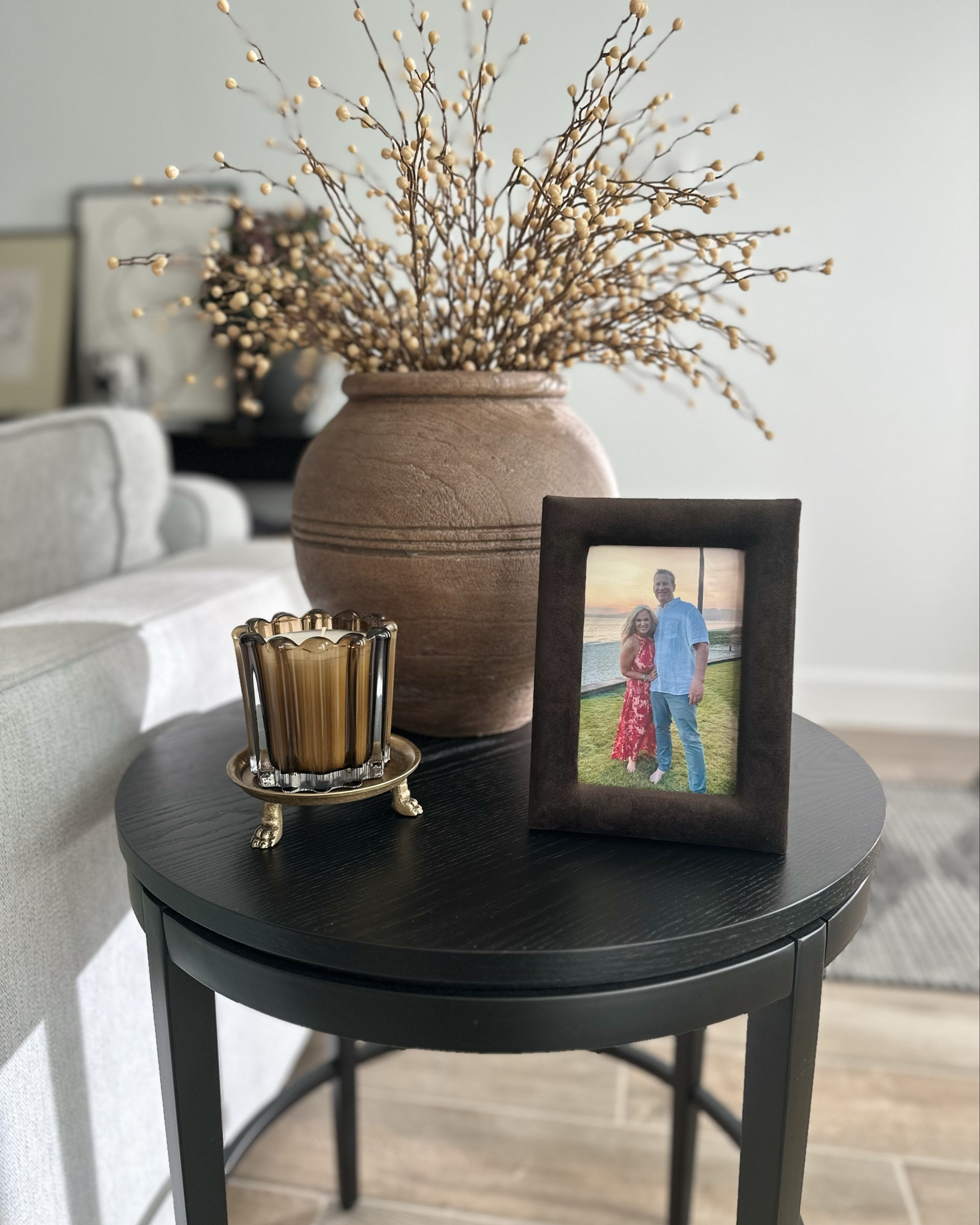 These velvet picture frames from Mariposa make such a great gift! Rich, warm, and effortlessly elegant—the Lola Chocolate Velvet Round 4x4  & 4x6 Frame brings a touch of luxury to your favorite memories. Wrapped in chocolate velvet, this frame adds depth and texture to any space. Whether displayed on a bedside table or bookshelf, it’s the perfect way to showcase a cherished photo! Available in three colors! Great gift idea! 
@shop.LTK #liketkit liketk.it/xx

#LTKHome #LTKFindsUnder100 #LTKStyleTip