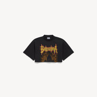 Women's Balenciaga Sacré Cœur Cropped T-shirt in Black | Balenciaga CA