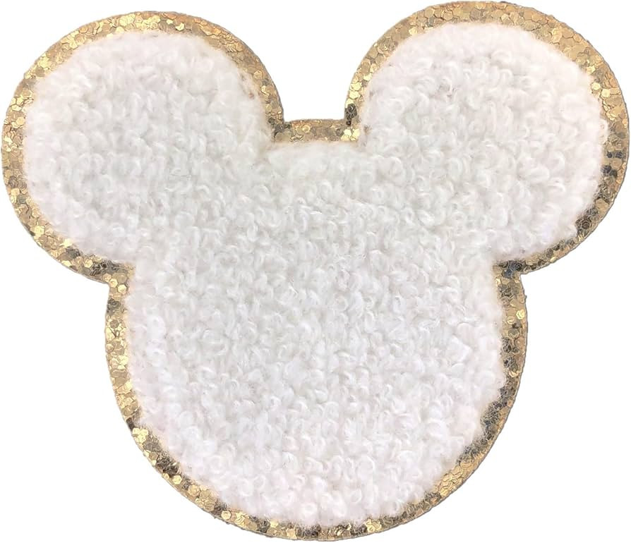 Gold Glitters & White Chenille Varsity Initial Patches, Adhesive Sticker Iron On, 2.25" Height (M... | Amazon (US)
