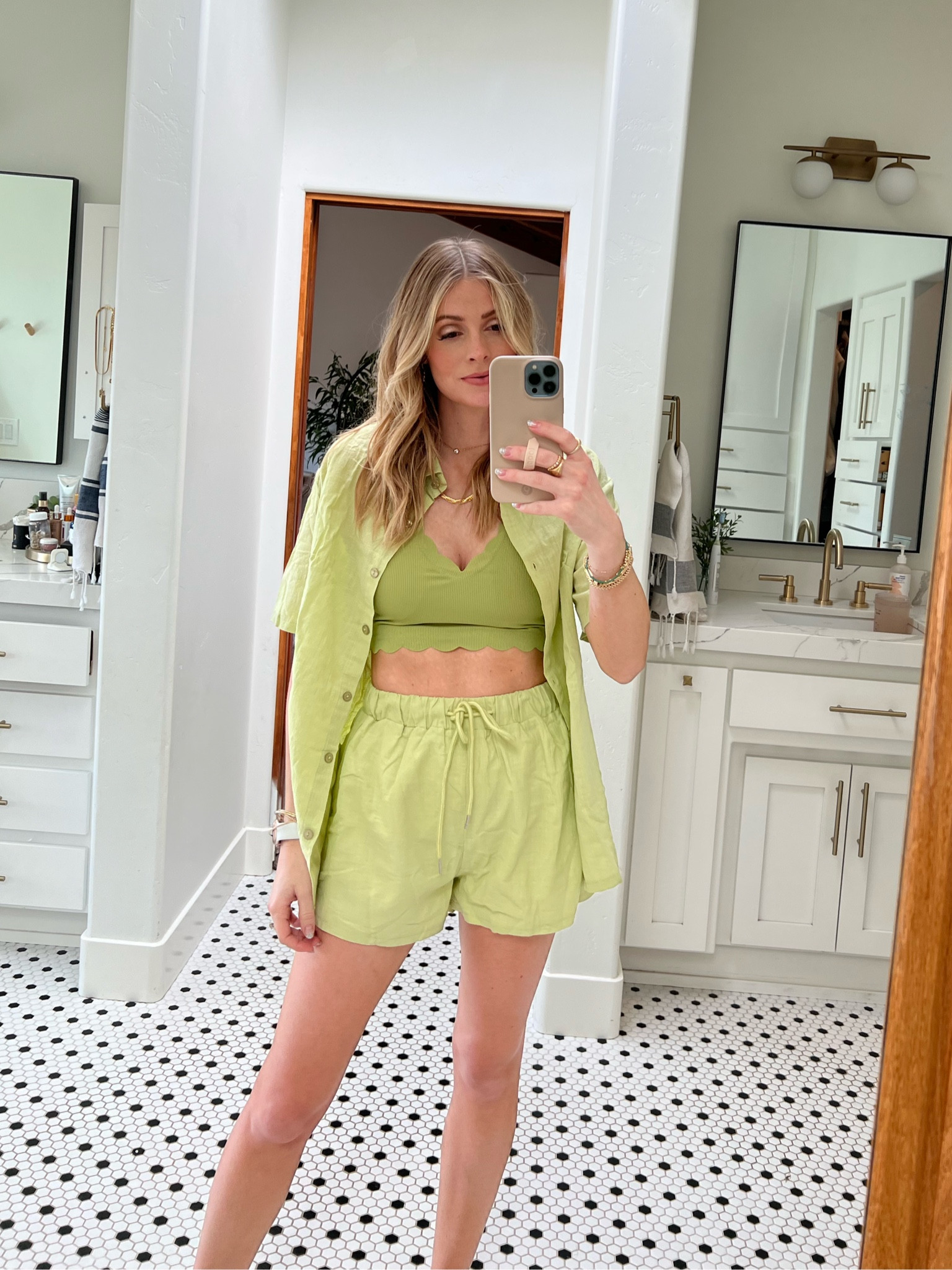 Size small in swimsuit 
Size medium in coverup 