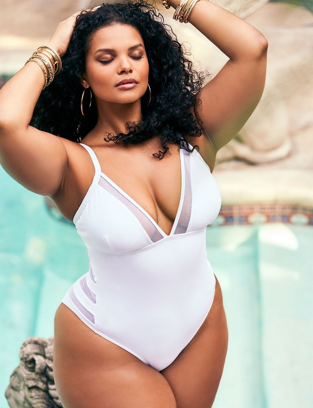 Mesh One Piece Swimsuit | Eloquii