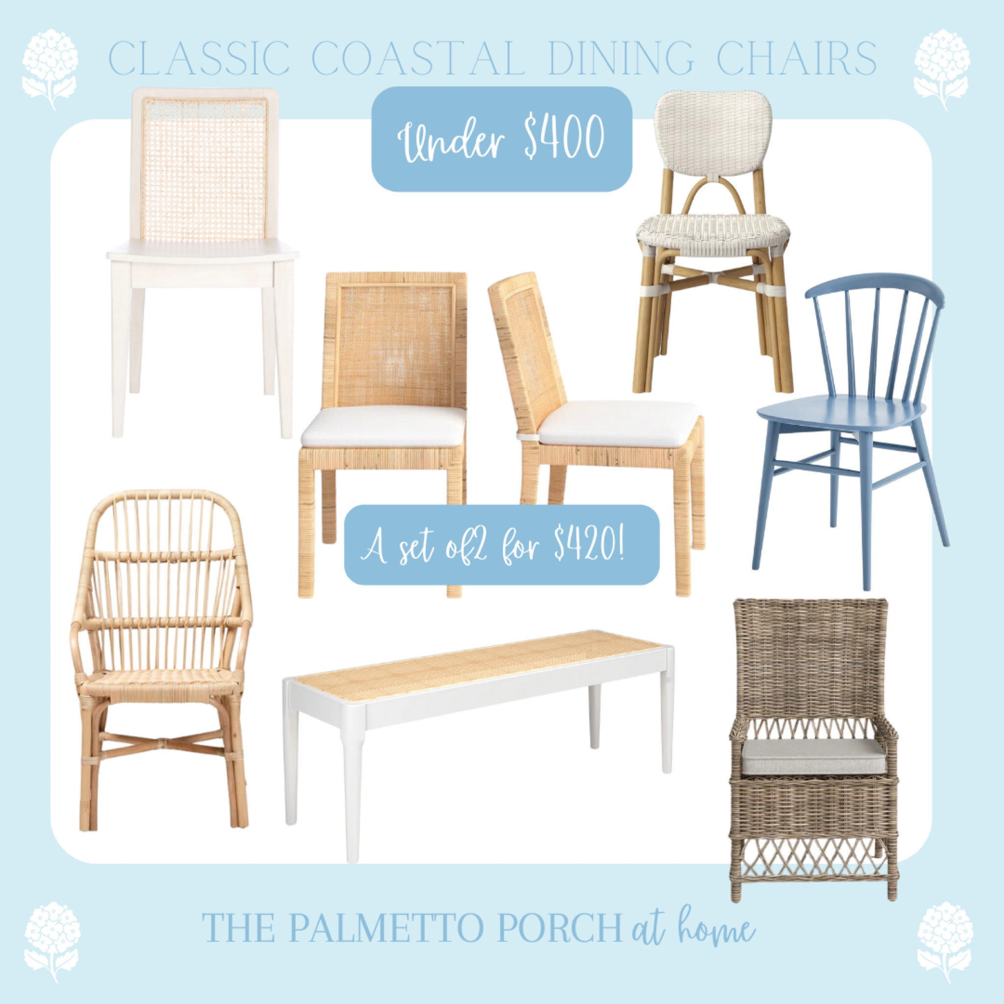 Classic coastal dining chairs | Serena & lily inspired under $400

#LTKhome