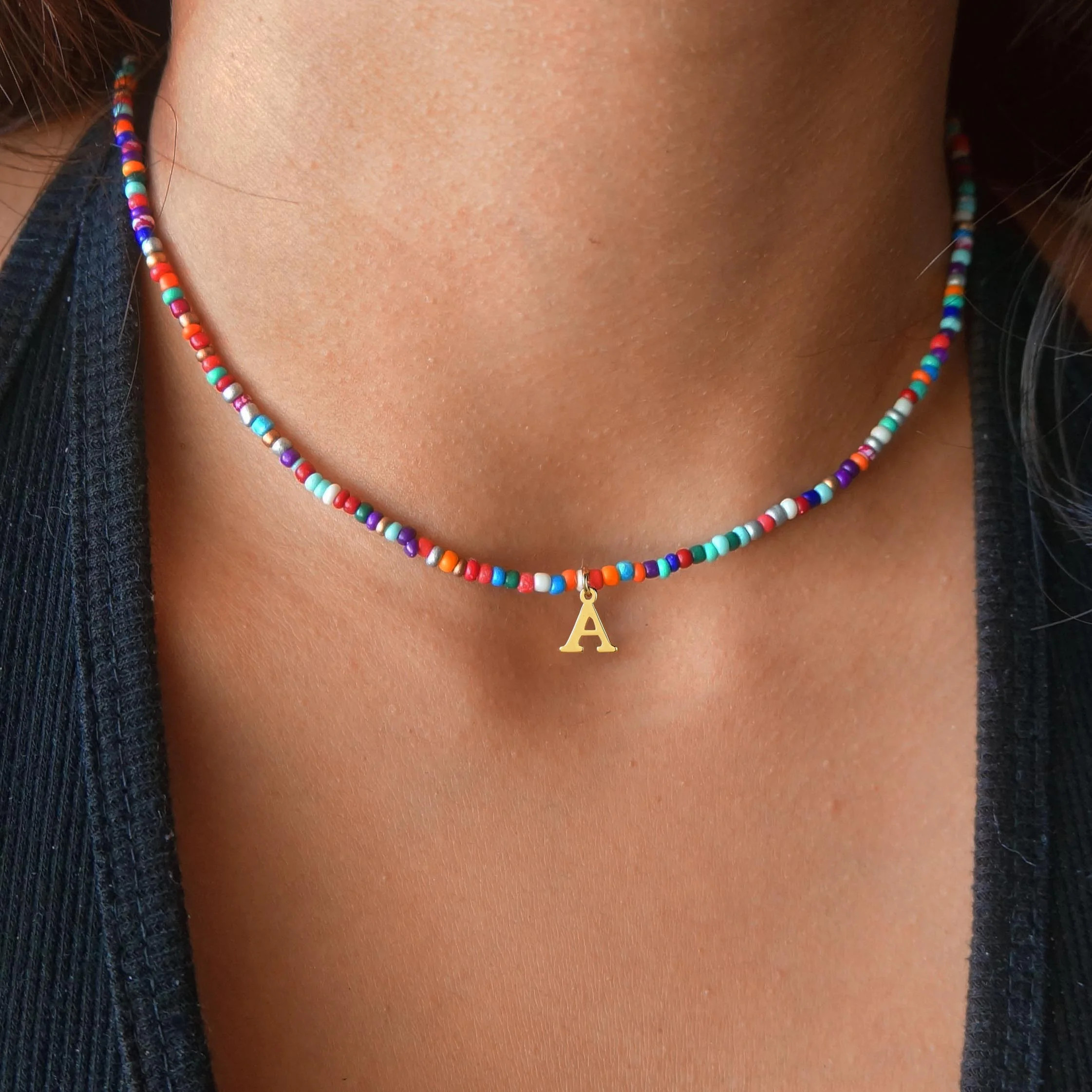 Turandoss Colorful Beaded Initial Choker Necklace for Women Girls Letter A-Z Cute Jewelry Trendy ... | Walmart (US)