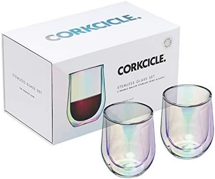 Corkcicle Stemless Glass Set of 2, Double-Walled Insulated Cup, Perfect Coffee, Wine, Beer, and C... | Amazon (US)