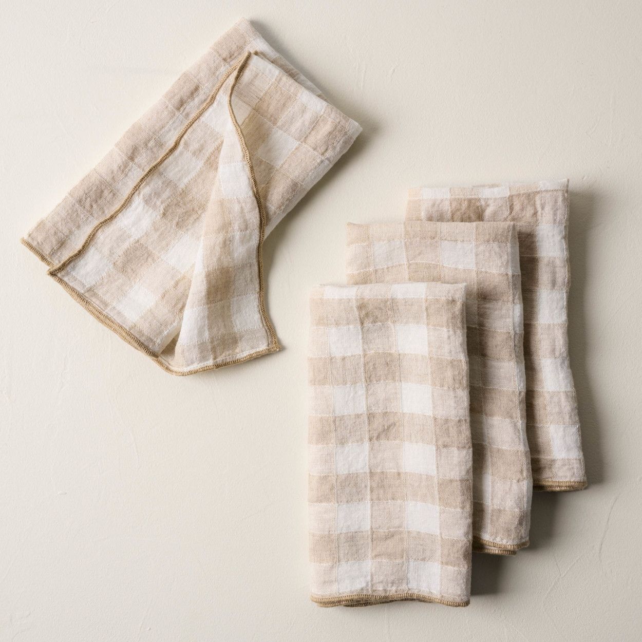 Wheat Gingham Napkin Set of Four | Magnolia