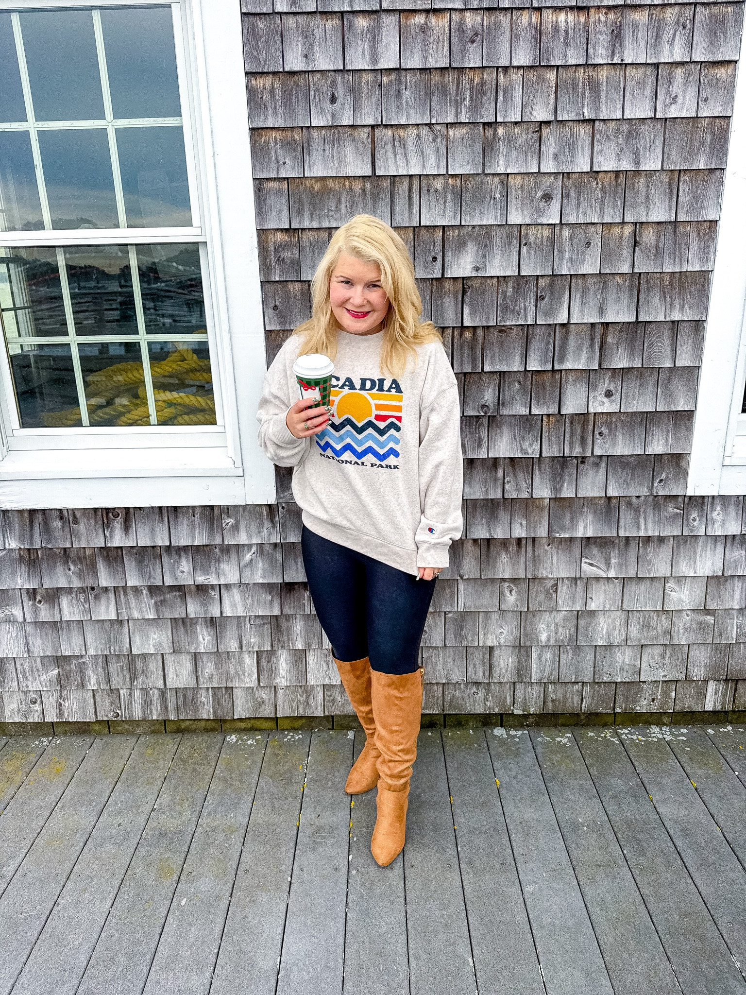 Sunday ootd. A cozy sweatshirt and Spanx. I decided to glam it a little bit with boots.

#LTKootd #LTKActive #LTKPetite