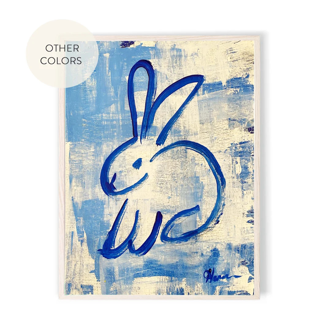 Choose Your Color Bunny Art Print | Abstract Rabbit Wall Decor | Nursery Decor | Nursery Wall Art... | Etsy (US)