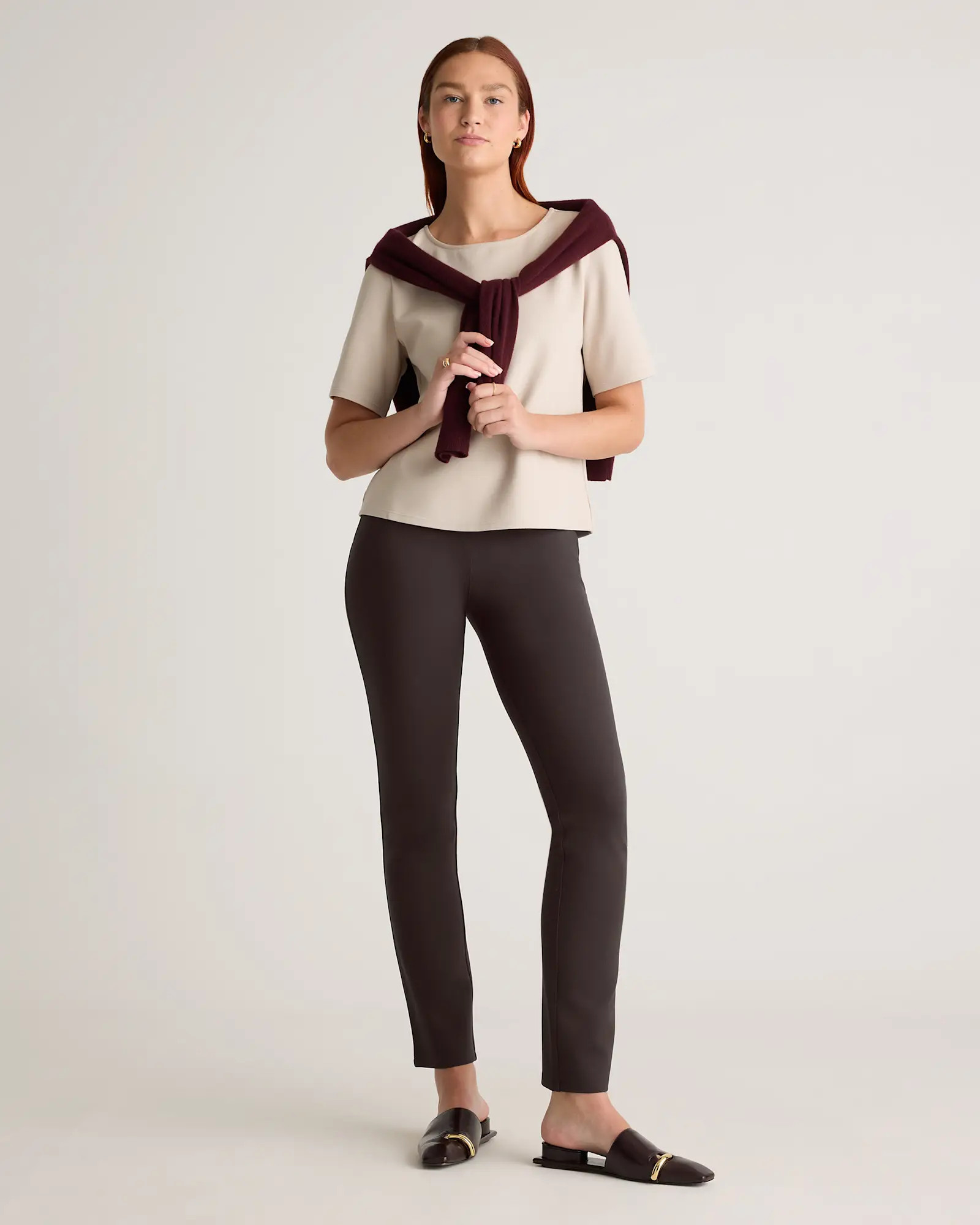 Ultra-Stretch Ponte Straight Leg Pants | Quince