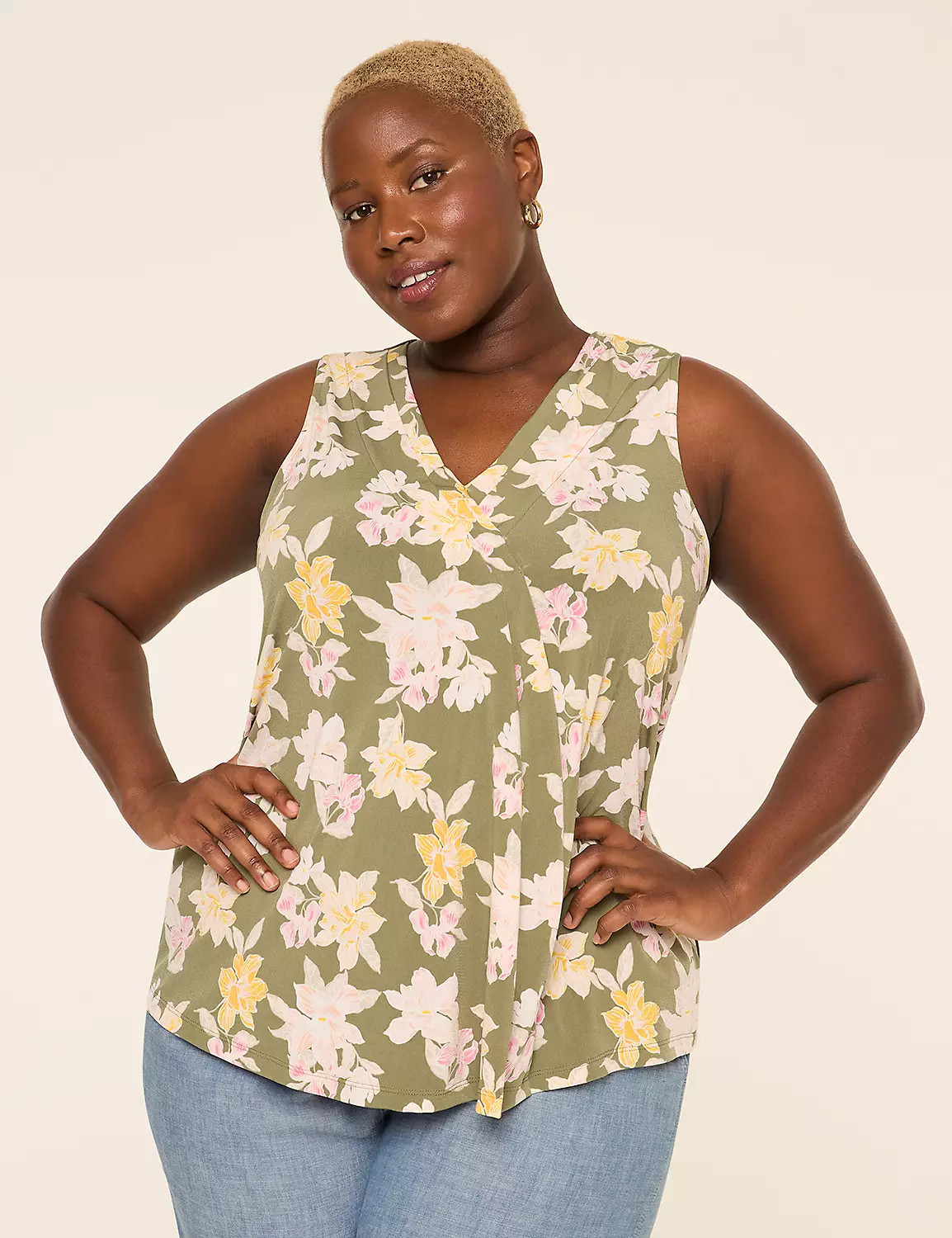 Swing Sleeveless Pleat-Front Top | LaneBryant | Lane Bryant (US)