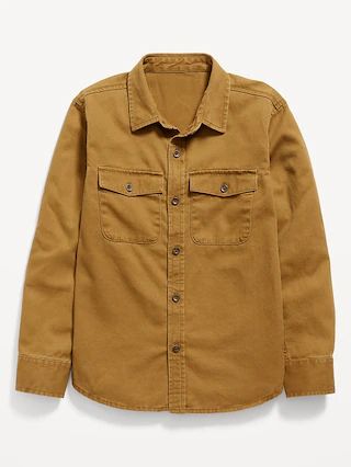 Long-Sleeve Twill Button-Down Utility Pocket Shirt for Boys | Old Navy (US)