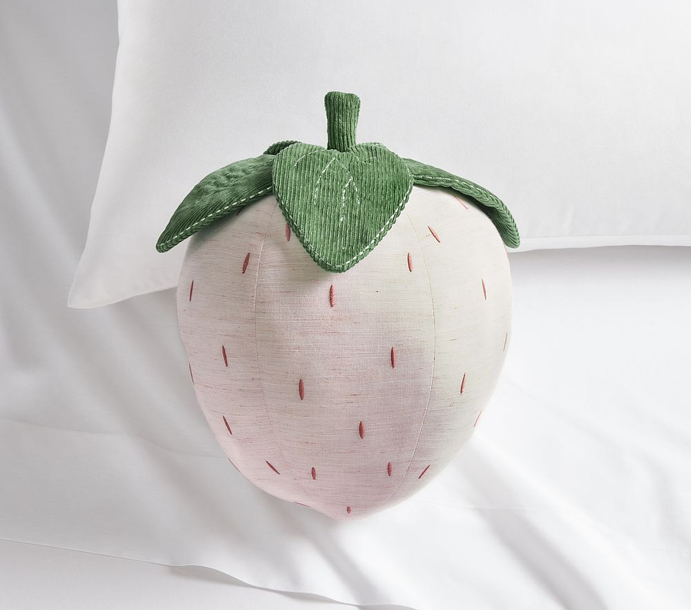 Strawberry Pillow , Shaped , Pink | Pottery Barn Kids