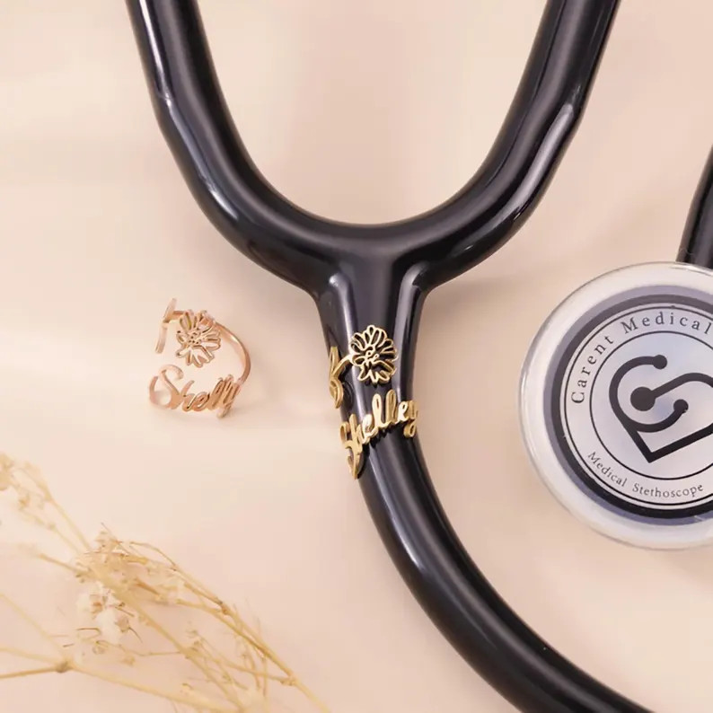 Custom Stethoscope Birthflower Name Tag, Stethoscope Charms with ID Tag Accessories, Gift for Nur... | Etsy (Global)