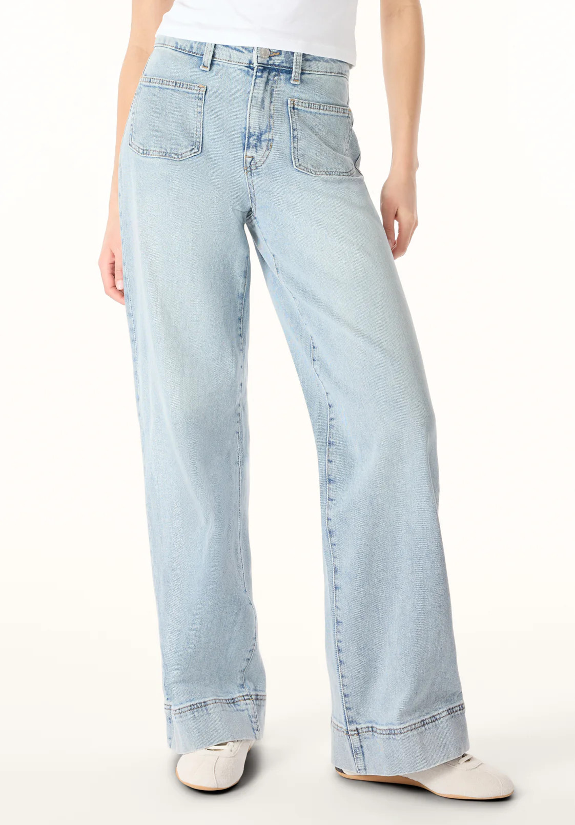 High Rise Wide Leg Addie Women's Jeans, Bleached Blue - BL16065 | Buffalo David Bitton